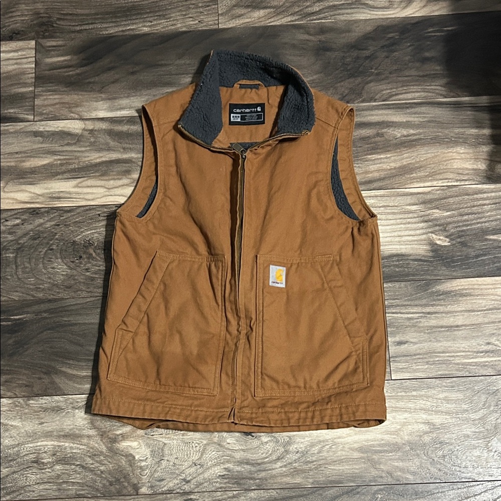 Carhartt Men's Tan Vest with Gray Lining